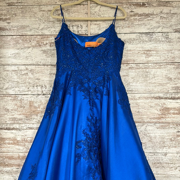 ROYAL BLUE A LINE GOWN