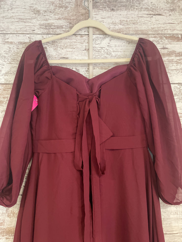 BUGUNDY LONG EVENING GOWN -NEW