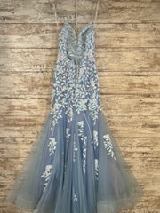 BLUE/FLORAL MERMAID GOWN