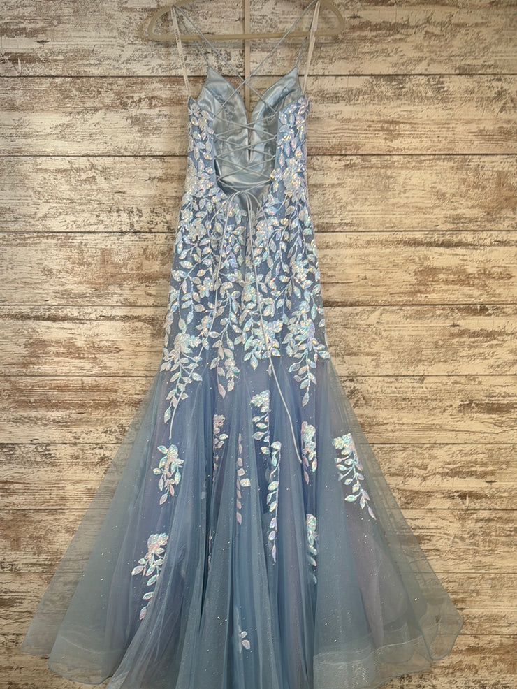 BLUE/FLORAL MERMAID GOWN