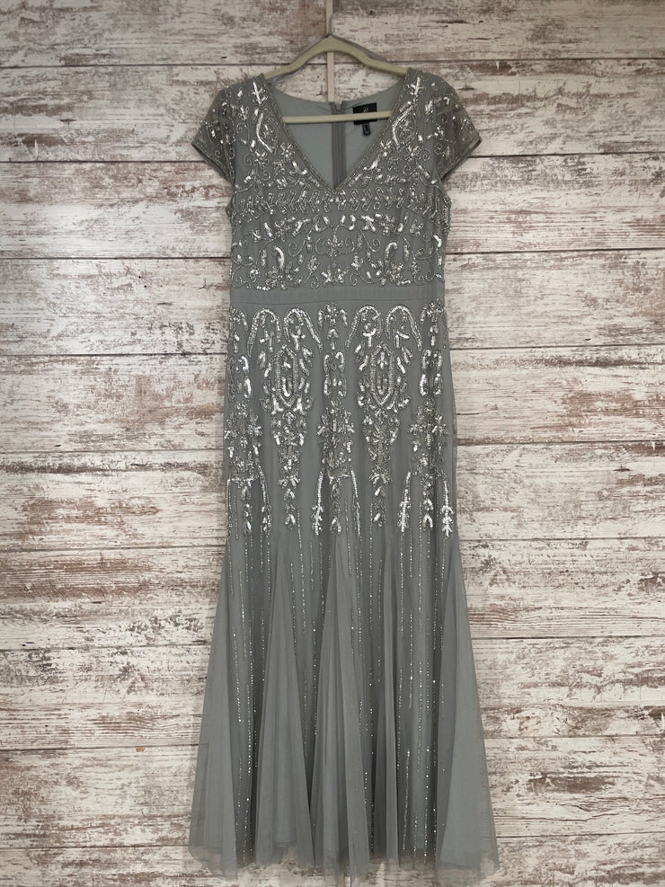 GRAY SPARKLY LONG DRESS