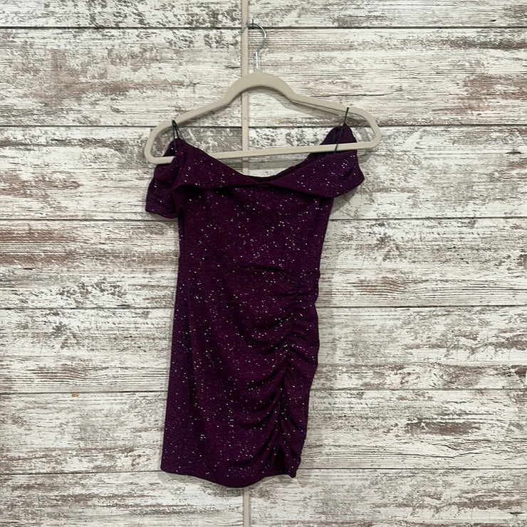 PURPLE SPARKLY SHORT DRESS-NEW
