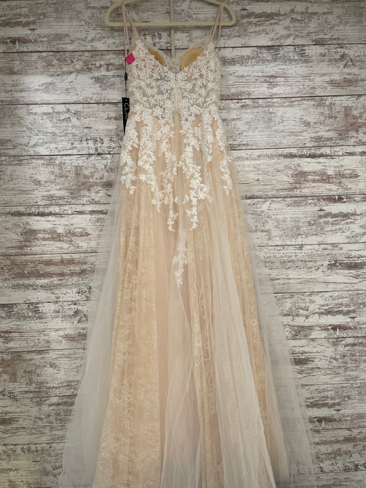 IVORY/FLORAL A LINE GOWN (NEW)