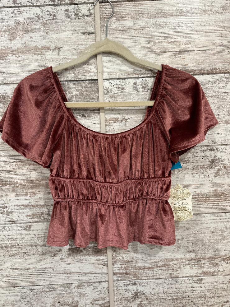 BLUSH VELOUR CROP TOP-NEW $50