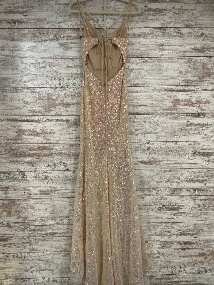 TAN SPARKLY LONG DRESS (NEW)