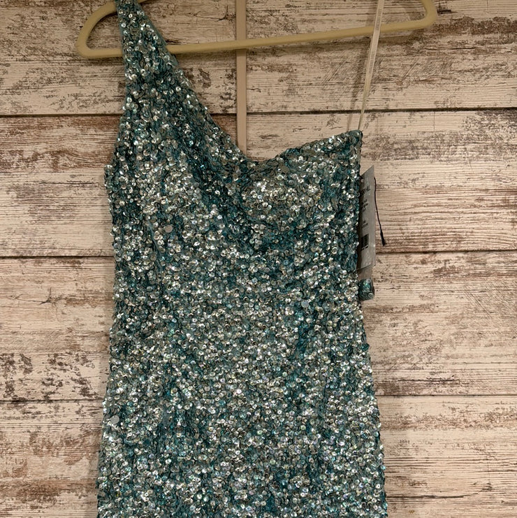 BLUE FULL SEQUIN LONG DRESS