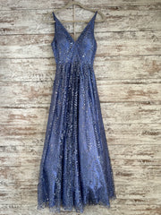 LAVENDER SPARKLY A LINE GOWN