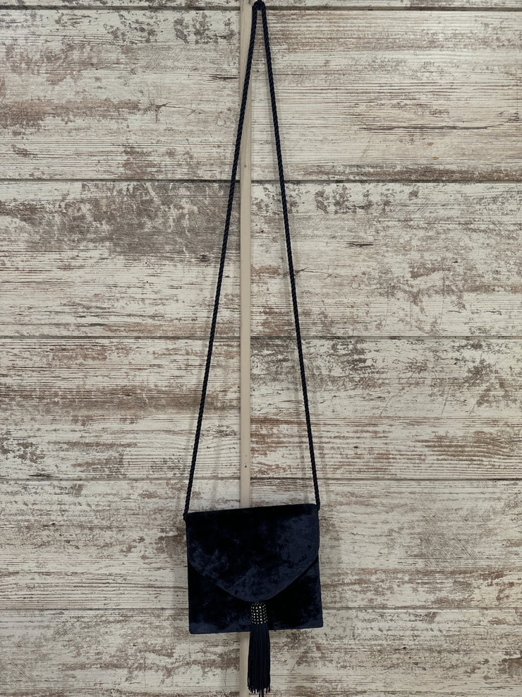 VINTAGE - NAVY VELVET PURSE