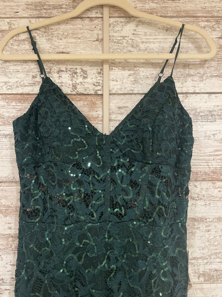 GREEN LACE LONG DRESS (NEW)