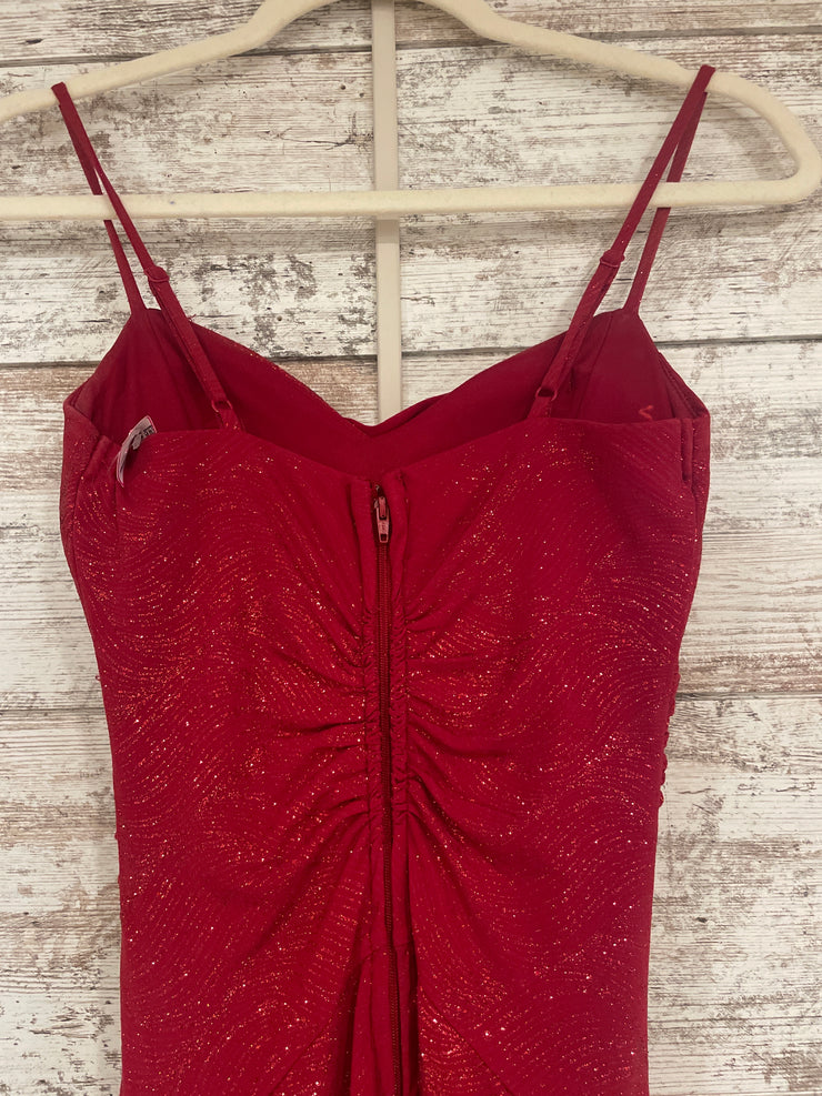 RED SPARKLY LONG EVENING GOWN