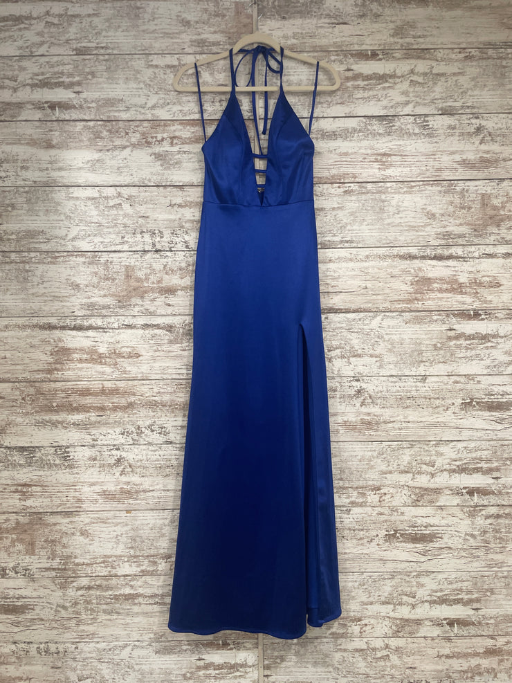 ROYAL BLUE LONG EVENING GOWN