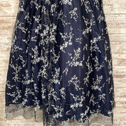 NAVY/SILVER A LINE GOWN