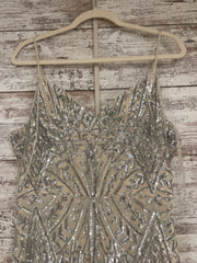 SILVER/TAN SPARKLY LONG DRESS
