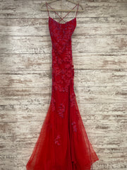 RED SPARKLY MERMAID GOWN