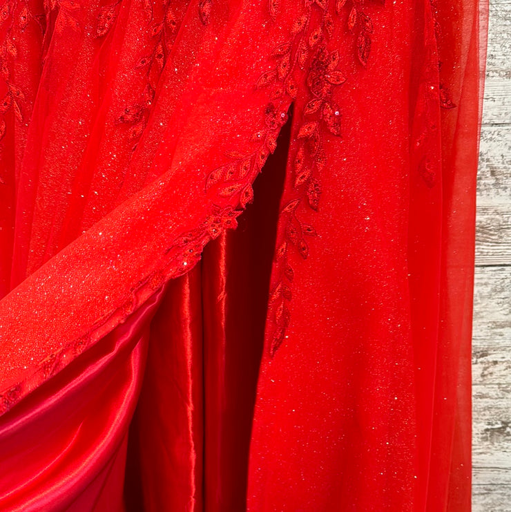 RED/FLORAL A LINE GOWN