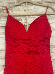 RED SPARKLY LONG EVENING GOWN