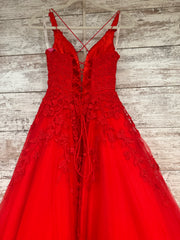 RED/FLORAL A LINE GOWN