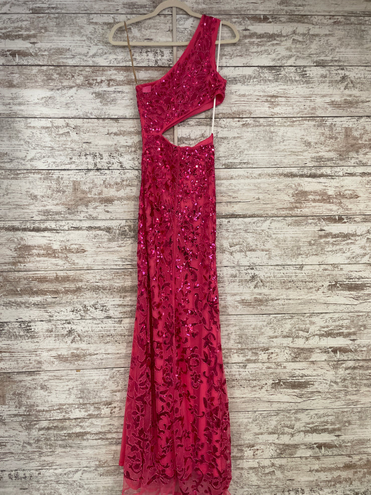 PINK SEQUIN CUT OUT LONG DRESS