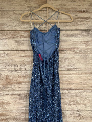 BLUE FULL SEQUIN LONG DRESS