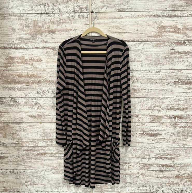 BLACK/TAN OPEN CARDIGAN