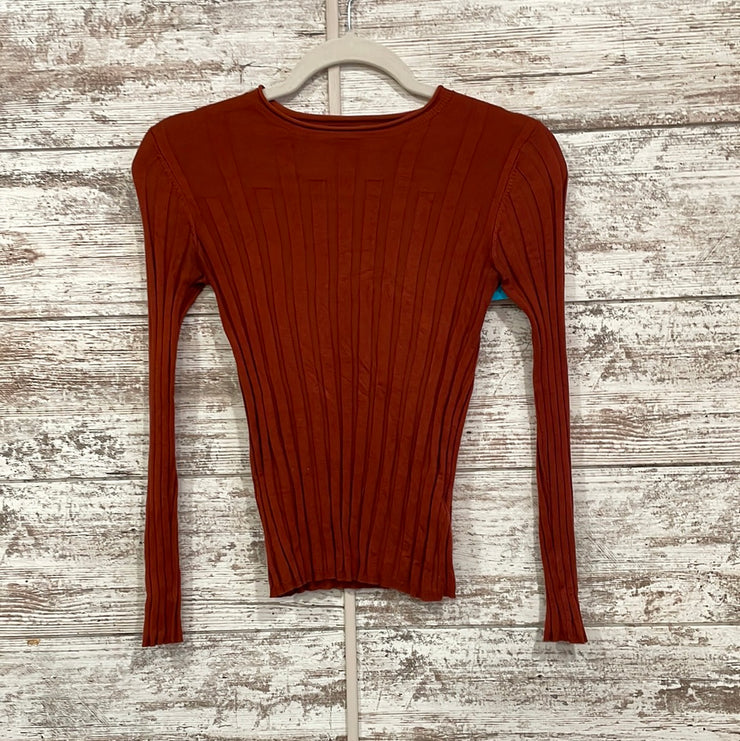 RUST COLORED LONG SLEEVE TOP