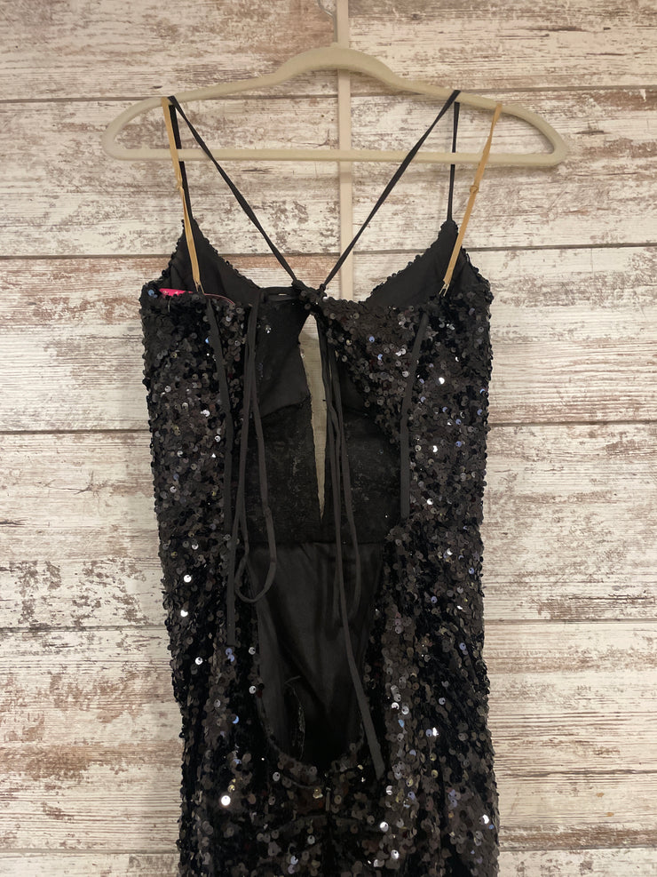 BLACK FULL SEQUIN MERMAID GOWN