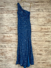 BLUE SEQUIN SPARKLY LONG DRESS