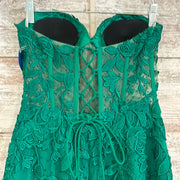 GREEN/FLORAL LONG EVENING GOWN