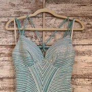 BLUE SPARKLY LONG EVENING GOWN