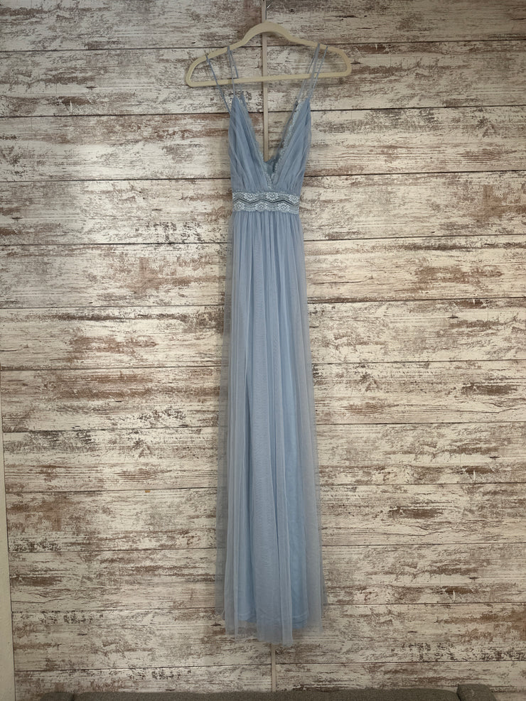 BLUE A LINE GOWN