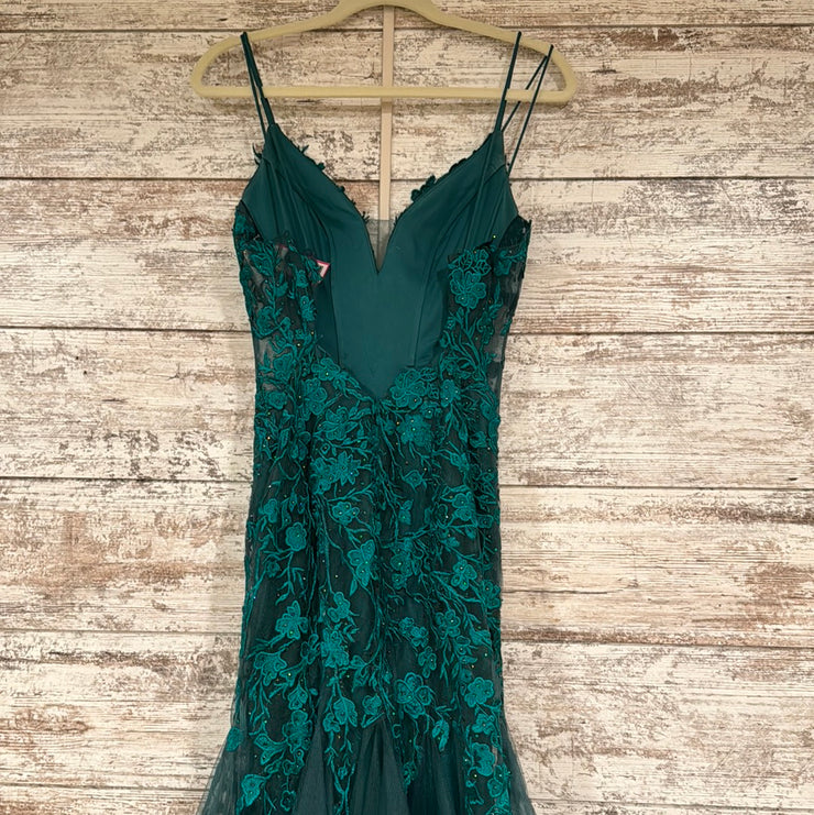 GREEN/FLORAL MERMAID GOWN