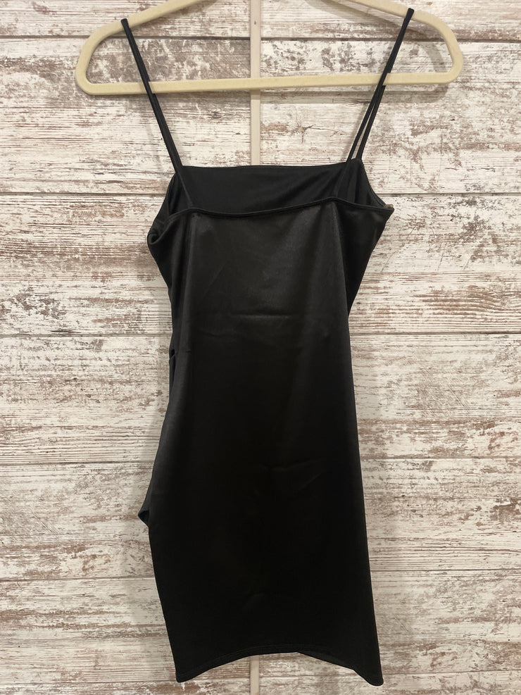 BLACK SATIN SHORT DRESS