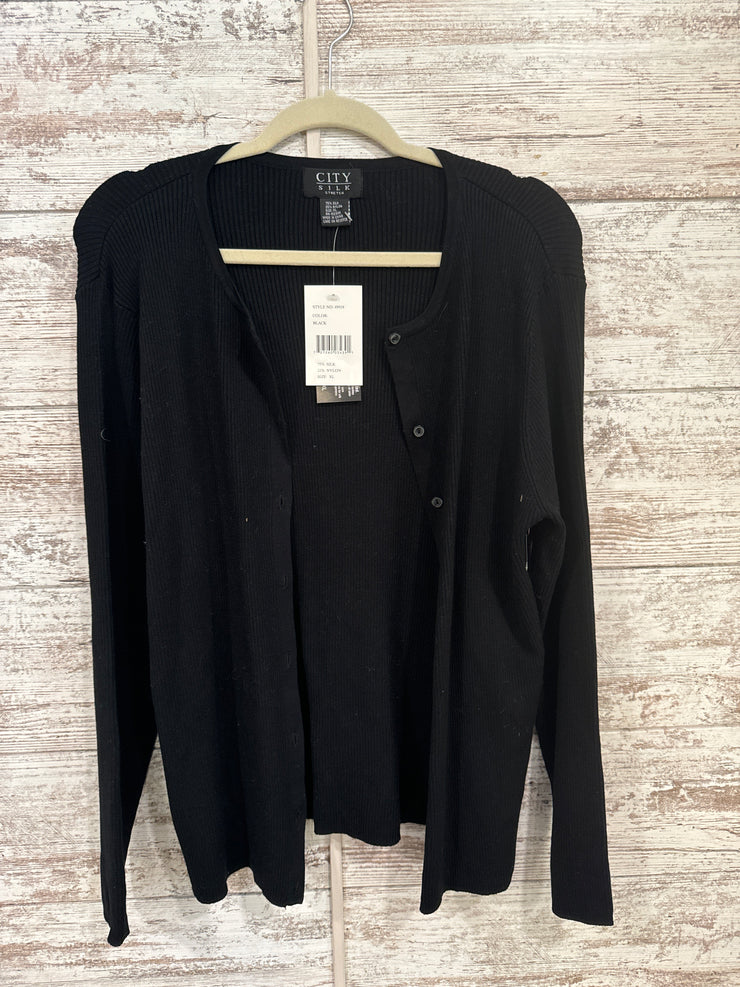 BLACK SILK CARDIGAN (NEW) $48