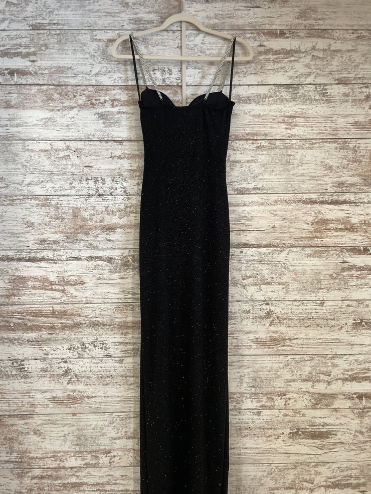 BLACK SPARKLY LONG EVENING GOW