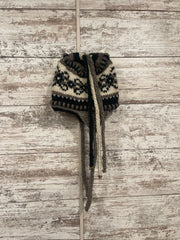 BLACK/IVORY 100% WOOL HAT