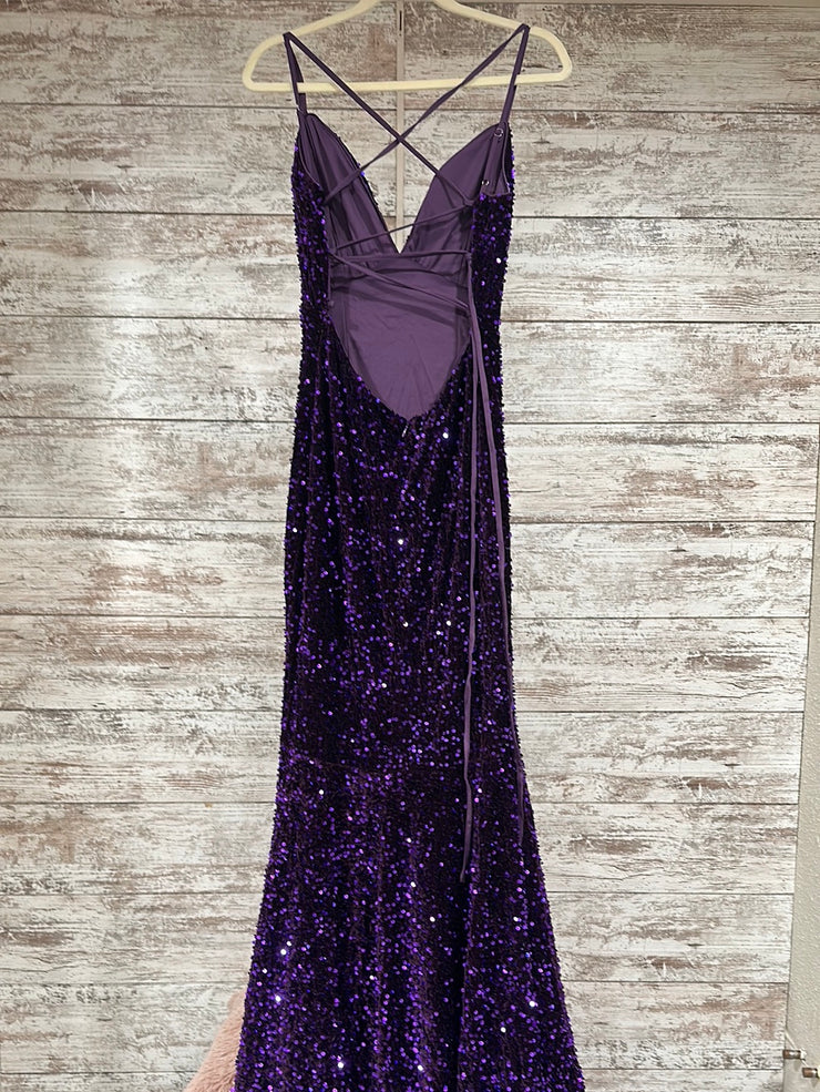 PURPLE SEQUIN MERMAID GOWN-NEW