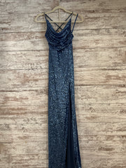 BLUE SPARKLY LONG DRESS