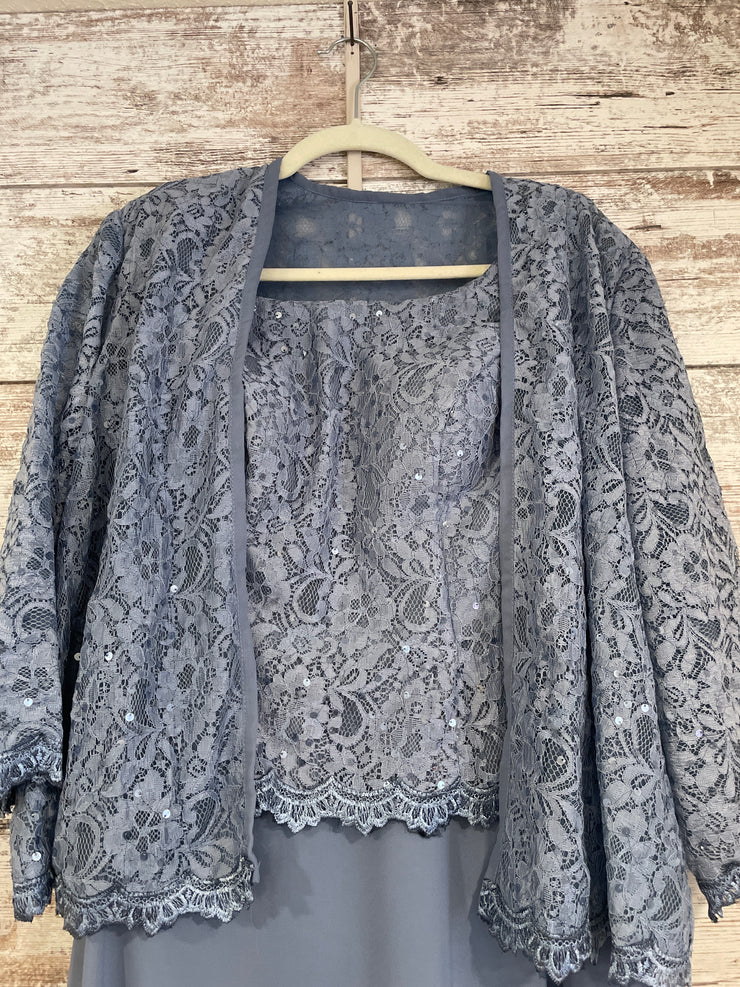 BLUE 2 PC. LONG DRESS SET -NEW