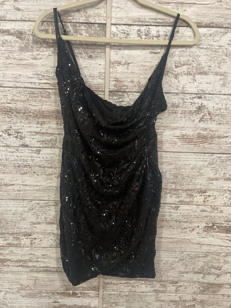 BLACK SPARKLY SHORT DRESS
