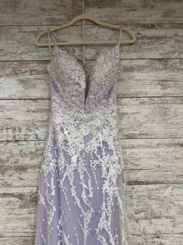 LAVENDER/WHITE LONG DRESS-NEW