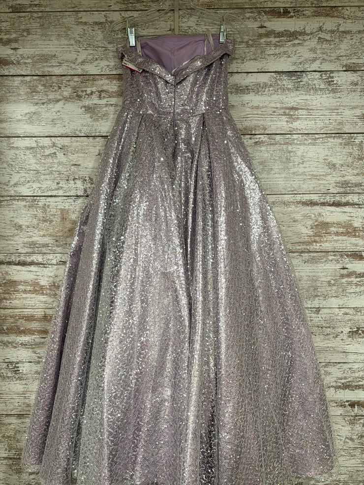 LAVENDER SPARKLY A LINE GOWN