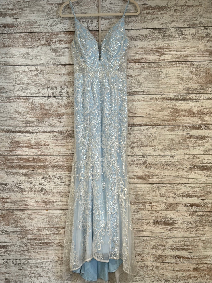 BLUE/FLORAL MERMAID GOWN