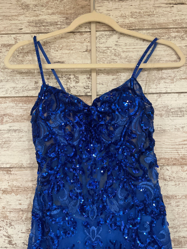 ROYAL BLUE SPARKLY LONG DRESS