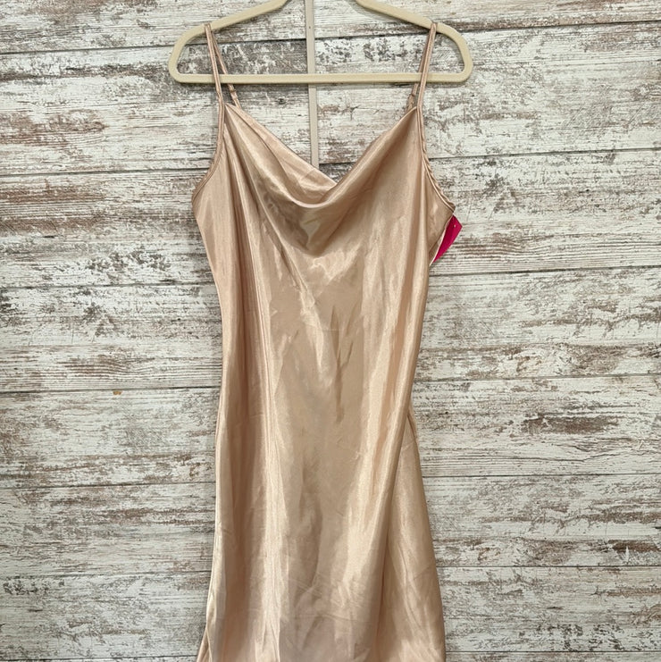 GOLD MIDI SLIP DRESS