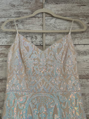 IVORY/PINK SPARKLY LONG DRESS