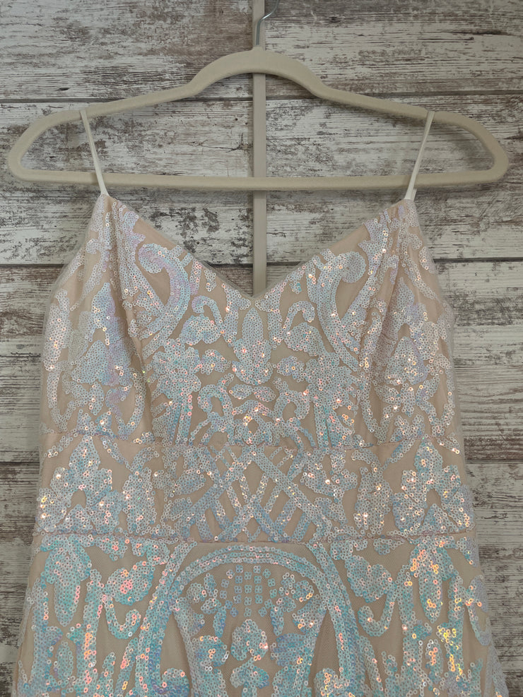 IVORY/PINK SPARKLY LONG DRESS