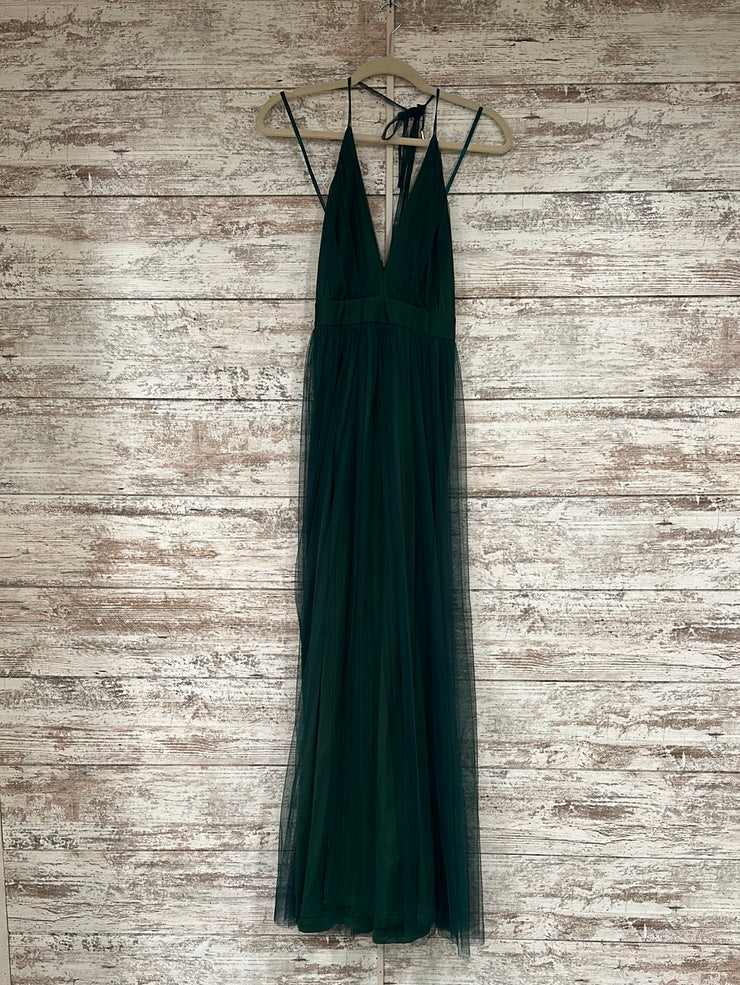 GREEN A LINE GOWN