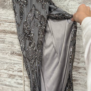 SILVER SEQUIN LONG DRESS