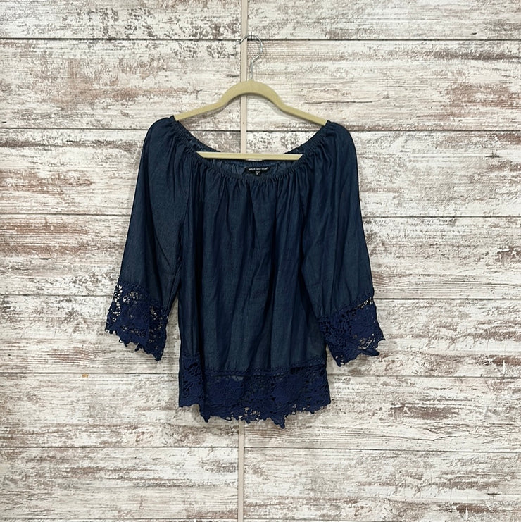 BLUE DENIM LOOK LONG SLEEVE TO