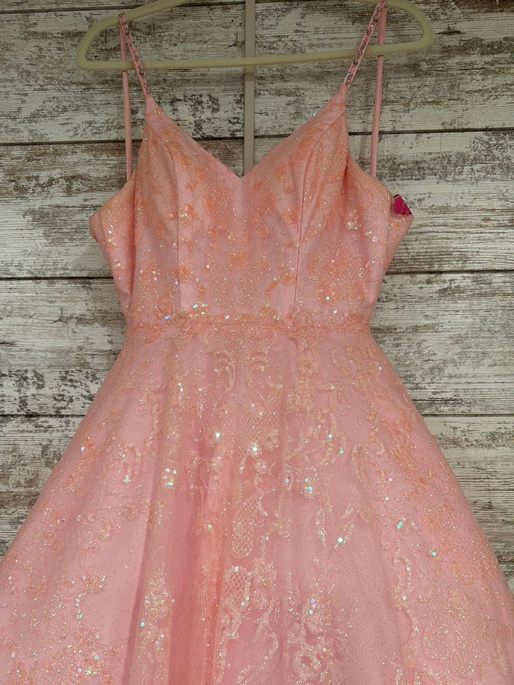 PINK SPARKLY A LINE GOWN